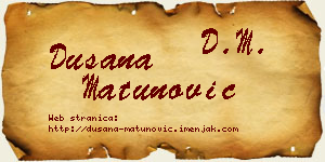 Dušana Matunović vizit kartica